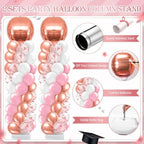 2 Sets Pink Rose Gold Balloon Column Stand Kit, Adjustable Floor Balloon Arch Tower for Birthday Bridal Shower, alternate