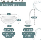 2 sets Plastic Punch Bowl with Ladle, Clear Large Plastic Serving Bowl for Parties, Holidays, Disposable and, alternate view