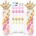 2 Sets Princess Party Balloon Column Stand Kit, Princess Theme Decor