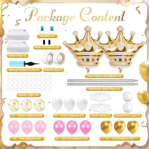 2 Sets Princess Party Balloon Column Stand Kit, Princess Theme Decor, alternate view 4