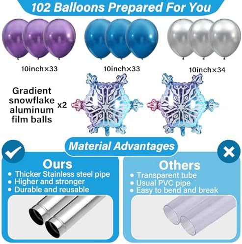 2 Sets Snow Balloon Column Stand Adjustable Winter Wonderland Balloon Decor, alternate view 4