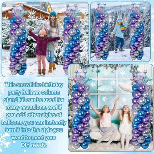 2 Sets Snow Balloon Column Stand Adjustable Winter Wonderland Balloon Decor, alternate view 6