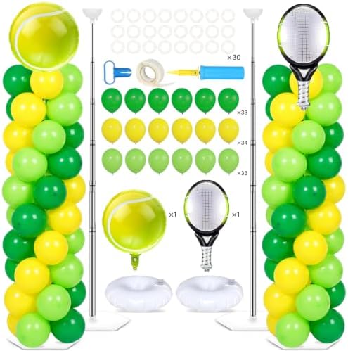 2 Sets Tennis Racket Balloon Column Stand Adjustable Sports Balloon Decor