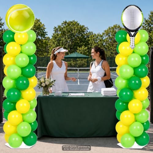 2 Sets Tennis Racket Balloon Column Stand Adjustable Sports Balloon Decor, alternate view 2