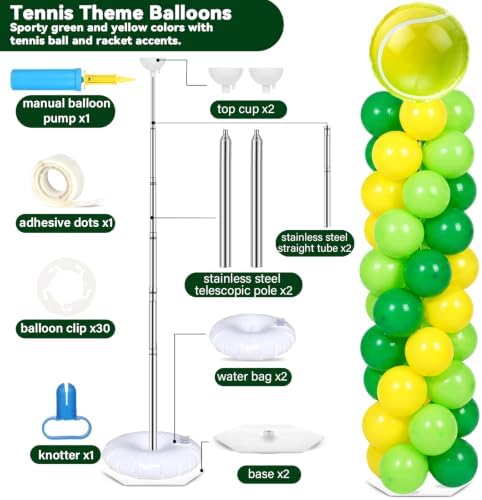 2 Sets Tennis Racket Balloon Column Stand Adjustable Sports Balloon Decor, alternate view 3