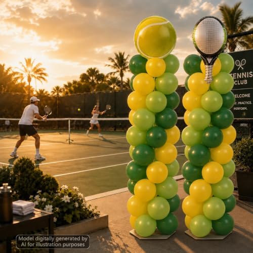2 Sets Tennis Racket Balloon Column Stand Adjustable Sports Balloon Decor, alternate view 6