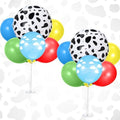 2 Sets Toy Themed Balloon Table Centerpiece Birthday Party Decor in small in Blue, Red, Yellow, Green