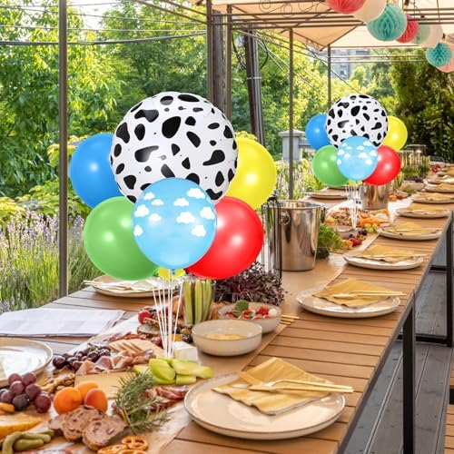 2 Sets Toy Themed Balloon Table Centerpiece Birthday Party Decor in small in Blue, Red, Yellow, Green, alternate view 2