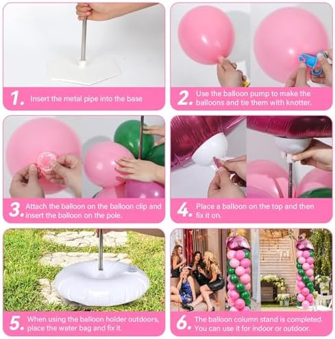 2 Sets Tropical Flamingo Balloon Column Stand Kit Adjustable Balloon Decor, alternate view 5