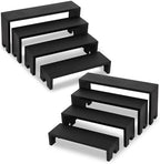 2 Sets Wooden Display Risers, 8 PCS Gradient Height Wooden Tiered Display Stands, Stackable Tabletop Shelf