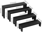2 Sets Wooden Display Risers, 8 PCS Gradient Height Wooden Tiered Display Stands, Stackable Tabletop Shelf, alternate view 2
