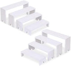 2 Sets Wooden Display Risers, 8 PCS Gradient Height Wooden Tiered Display Stands, Stackable Tabletop Shelf