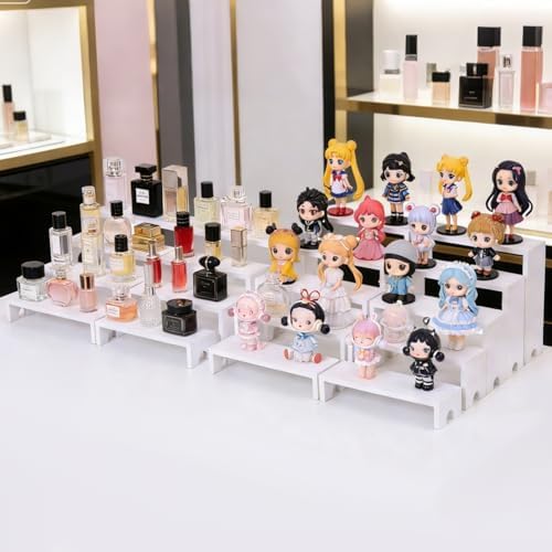 2 Sets Wooden Display Risers, 8 PCS Gradient Height Wooden Tiered Display Stands, Stackable Tabletop Shelf, alternate view 6