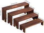 2 Sets Wooden Display Risers, 8 PCS Gradient Height Wooden Tiered Display Stands, Stackable Tabletop Shelf, alternate view 2