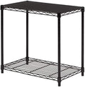 2-Shelf Stackable Storage, 13.3" D x 23.2" W x 22.2" H, Black in Black