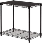 2-Shelf Stackable Storage, 13.3" D x 23.2" W x 22.2" H, Black in Black