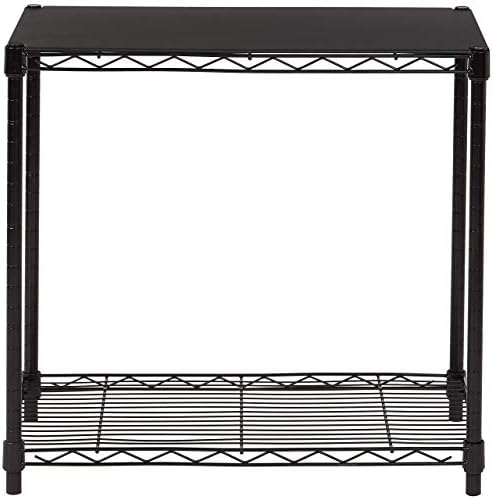 2-Shelf Stackable Storage, 13.3" D x 23.2" W x 22.2" H, Black in Black, alternate view 4