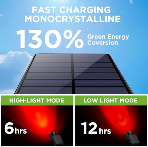 2 Solar Lights Outdoor for Halloween Christmas Xmas, Red & Green, alternate view 6