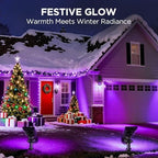 2 Solar Lights Outdoor Spotlight for Halloween Christmas, Purple, alternate view 3