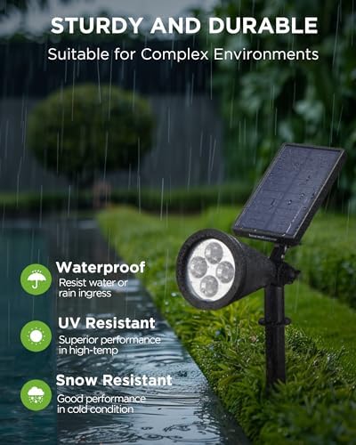 2 Solar Lights Outdoor Spotlight for Halloween Christmas, Purple, alternate view 7