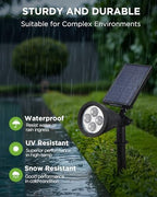 2 Solar Lights Outdoor Spotlight for Halloween Christmas, Purple, alternate view 7