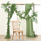 2 Strands Artificial Scindaps Vines Garland 73" Fake Vine with Silk Green Leaves Faux Evergreen Hanging Plants, alternate