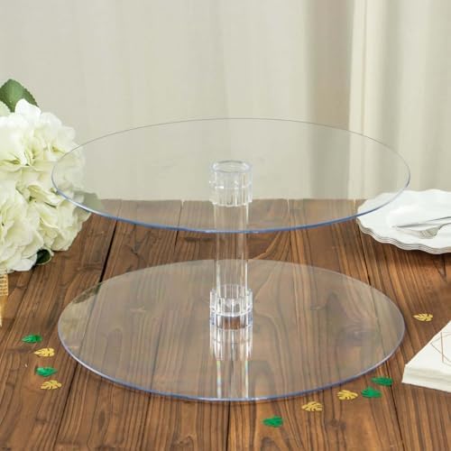 2 Tier 18 inch Acrylic Crystal Glass Clear Cupcake Dessert Decorating Stand for Birthday Xmas Party Wedding in, alternate