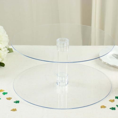 2 Tier 18 inch Acrylic Crystal Glass Clear Cupcake Dessert Decorating Stand for Birthday Xmas Party Wedding in, alternate