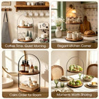 2-Tier Acacia Wood Cupcake Stand, Cake & Dessert Table Display, Arched Iron Frame Tiered Display Stand for, alternate view 6