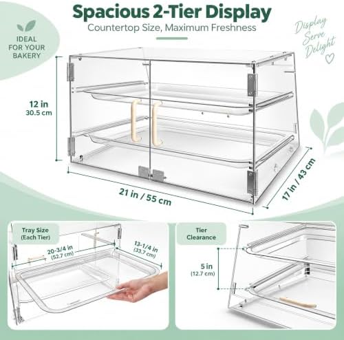 2-Tier Bakery Display Case with Front & Rear Doors, alternate view 2