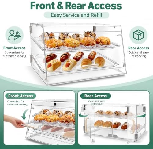 2-Tier Bakery Display Case with Front & Rear Doors, alternate view 3