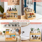 2-Tier Bamboo Fruit Basket for Kitchen Counter, Self-assembly in Bamboo, alternate view 5