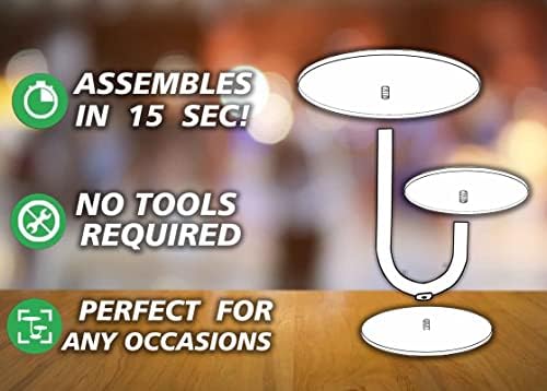 2 Tier Cake Stand, Metal Round Dessert Cupcake Display Stand, Modern Serving Platter for Wedding Birthday Party, alternate