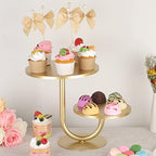 2 Tier Cake Stand, Metal Round Dessert Cupcake Display Stand, Modern Serving Platter for Wedding Birthday Party, alternate