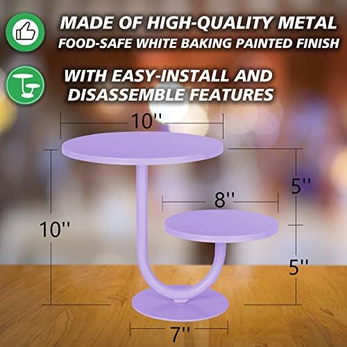 2 Tier Cake Stand, Metal Round Dessert Cupcake Display Stand, Modern Serving Platter for Wedding Birthday Party, alternate