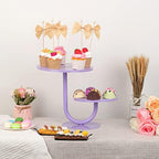2 Tier Cake Stand, Metal Round Dessert Cupcake Display Stand, Modern Serving Platter for Wedding Birthday Party, alternate