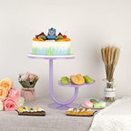 2 Tier Cake Stand, Metal Round Dessert Cupcake Display Stand, Modern Serving Platter for Wedding Birthday Party, alternate