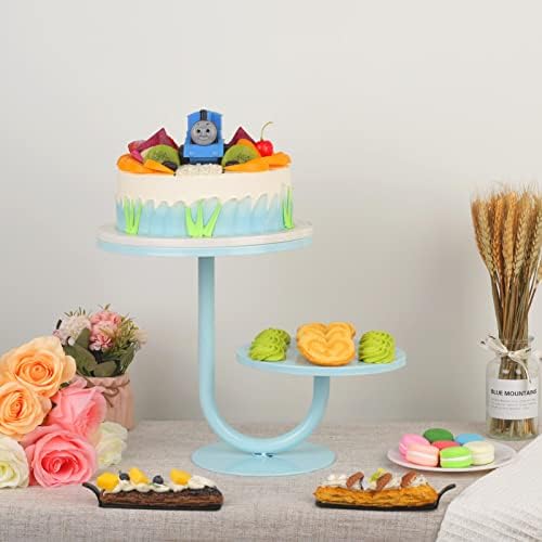 2 Tier Cake Stand, Metal Round Dessert Cupcake Display Stand, Modern Serving Platter for Wedding Birthday Party, alternate