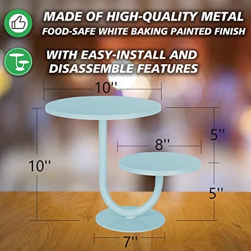 2 Tier Cake Stand, Metal Round Dessert Cupcake Display Stand, Modern Serving Platter for Wedding Birthday Party, alternate