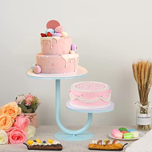 2 Tier Cake Stand, Metal Round Dessert Cupcake Display Stand, Modern Serving Platter for Wedding Birthday Party, alternate
