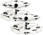 2 Tier Ceramic Combination Cupcake Stand Holder, Cupcake Stand Tower with Tiered Serving Tray for, Donuts