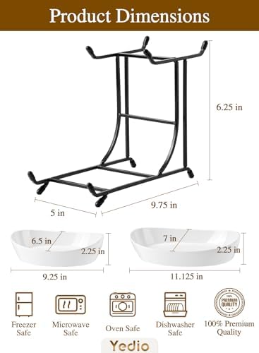 2 Tier Ceramic Fruit Bowl for Kitchen Counter with Black Metal Stand in 2 Tier in Black, alternate view 3