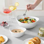 2 Tier Chip and Dip Serving Set with Metal Stand, Ceramic Appetizer Bowls for Party, Multi-Use Food Display for, alternate