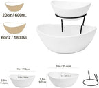 2 Tier Chip and Dip Serving Set with Metal Stand, Ceramic Appetizer Bowls for Party, Multi-Use Food Display for, alternate