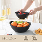 2 Tier Chip and Dip Serving Set with Metal Stand, Ceramic Appetizer Bowls for Party, Multi-Use Food Display for, alternate