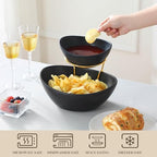 2 Tier Chip and Dip Serving Set with Metal Stand, Ceramic Appetizer Bowls for Party, Multi-Use Food Display for, alternate