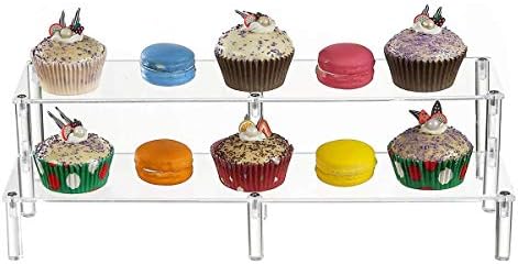 2 Tier Clear Acrylic Display Stand Cupcakes Holder, Dessert Display Riser for Great Event, Birthday Party, alternate view 5
