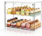 2 Tier Cupcake Stand Acrylic Cardboard Cupcake Tower Holder, Dessert Pastry Cookie Display Stand Case with Lid