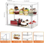 2 Tier Cupcake Stand Acrylic Cardboard Cupcake Tower Holder, Dessert Pastry Cookie Display Stand Case with Lid, alternate