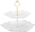 2-Tier Cupcake Stand Holder, Round Tiered Serving Tray 20/25cm Cup Cake Stand for Dessert Fruit Table Birthday